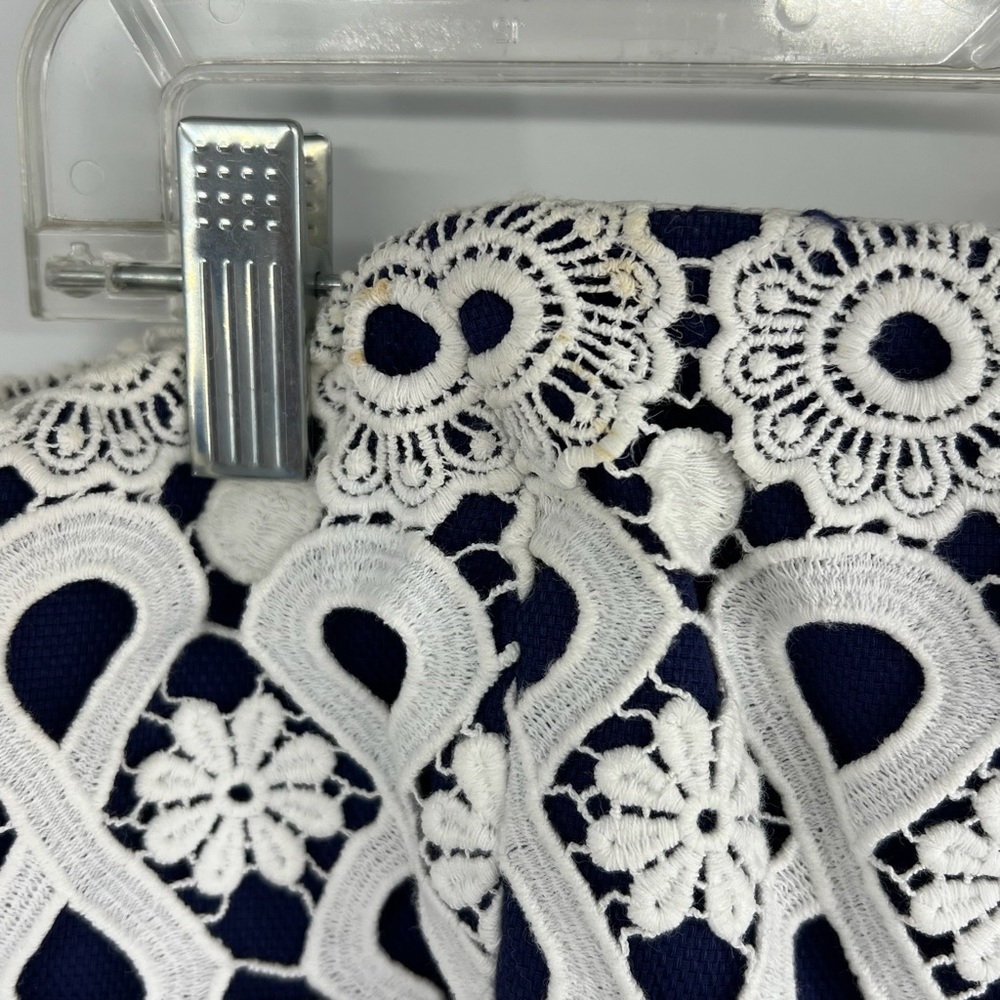 Lilly Pulitzer Sz 4 Navy Blue and White Embellished Strapless Dress - Picture 4 of 11